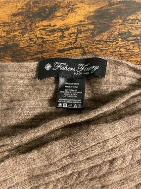 Fishers Finery Black Label Brown Cashmere Sweater Scarf